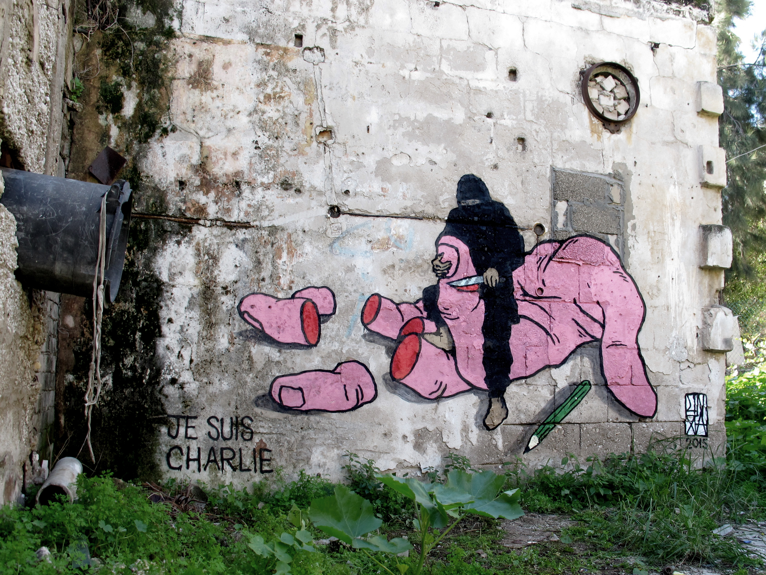 broken fingaz jesuischarlie isis graffiti israel middle east unga street art