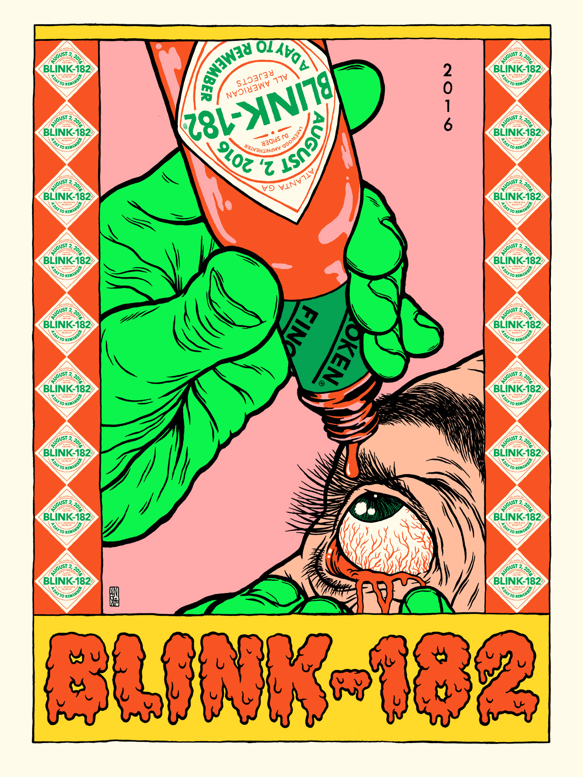 broken fingaz blink blink-182 gig poster graffiti street art israel bfc unga deso tant
